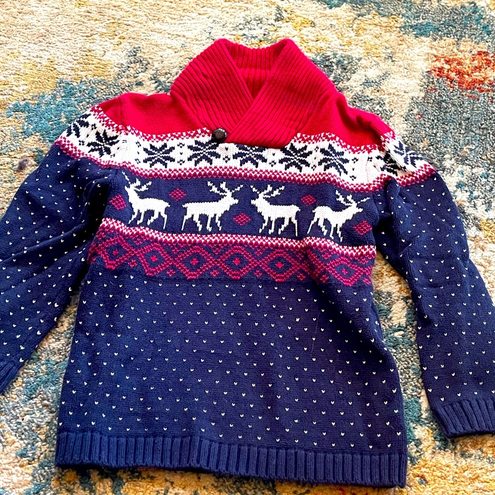 British khaki Christmas sweater boys size 11/12